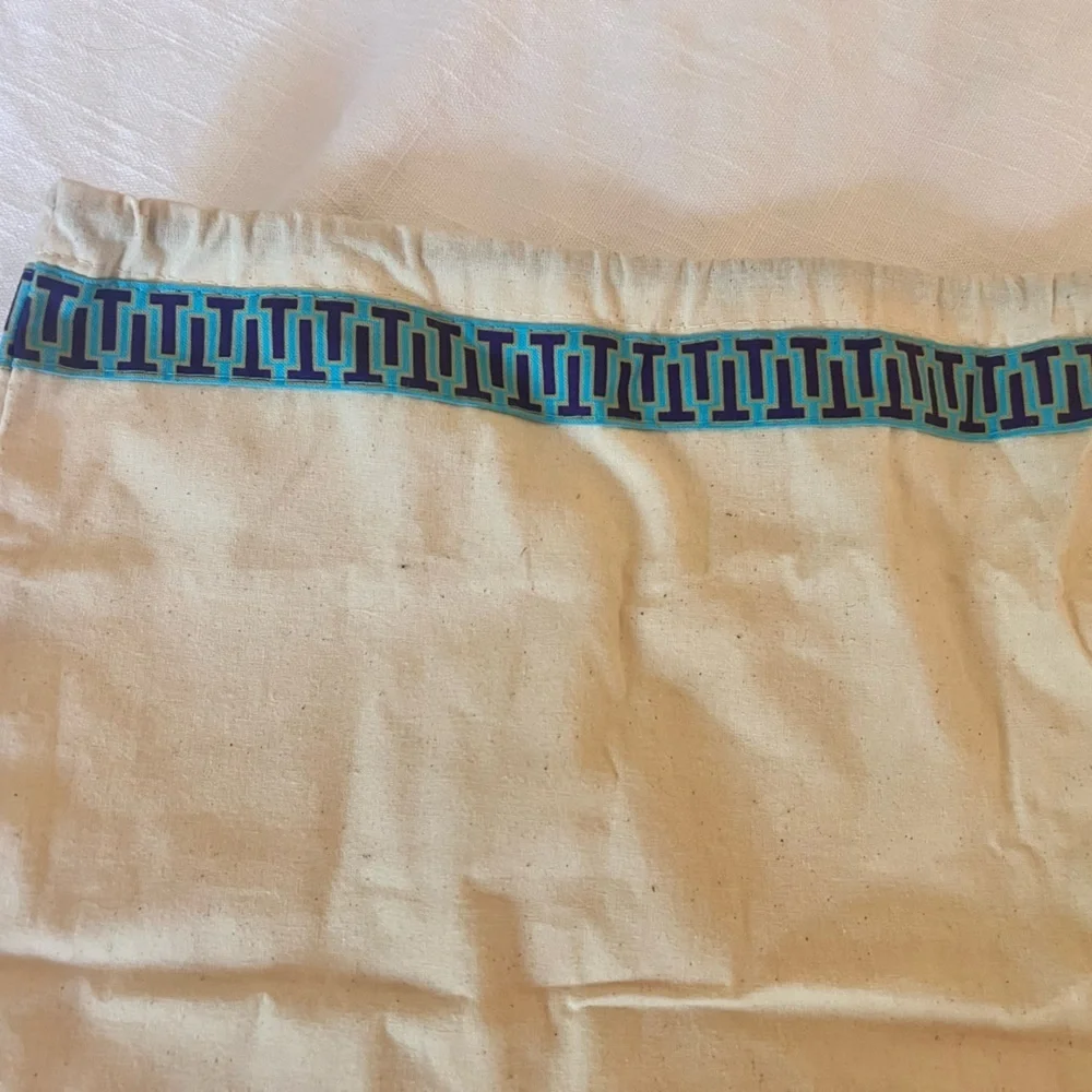 Tory Burch Dust bag Beige Drawstring Bags with Blue Trim